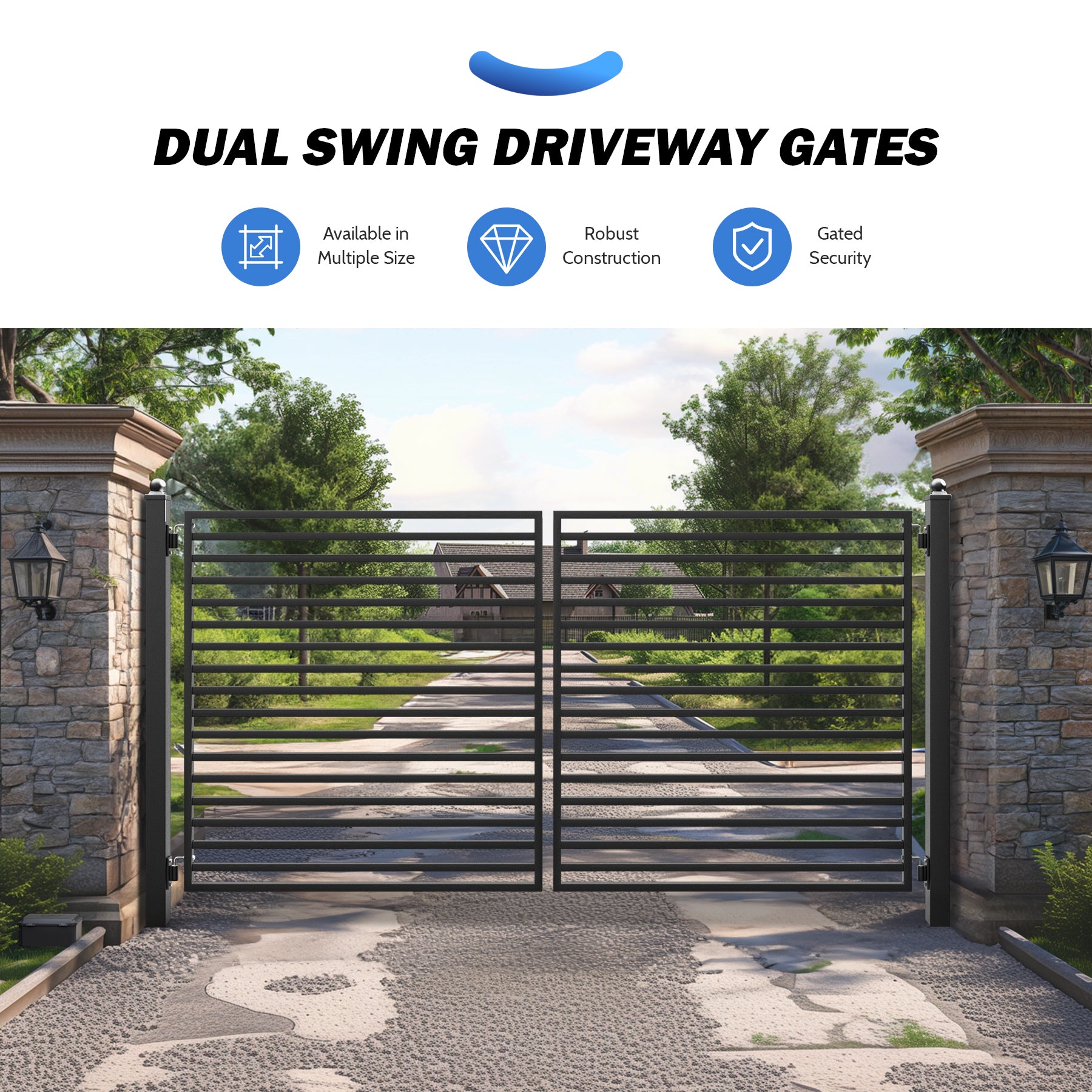 ZUMI Brooklyn Style Dual Swing Driveway Gates