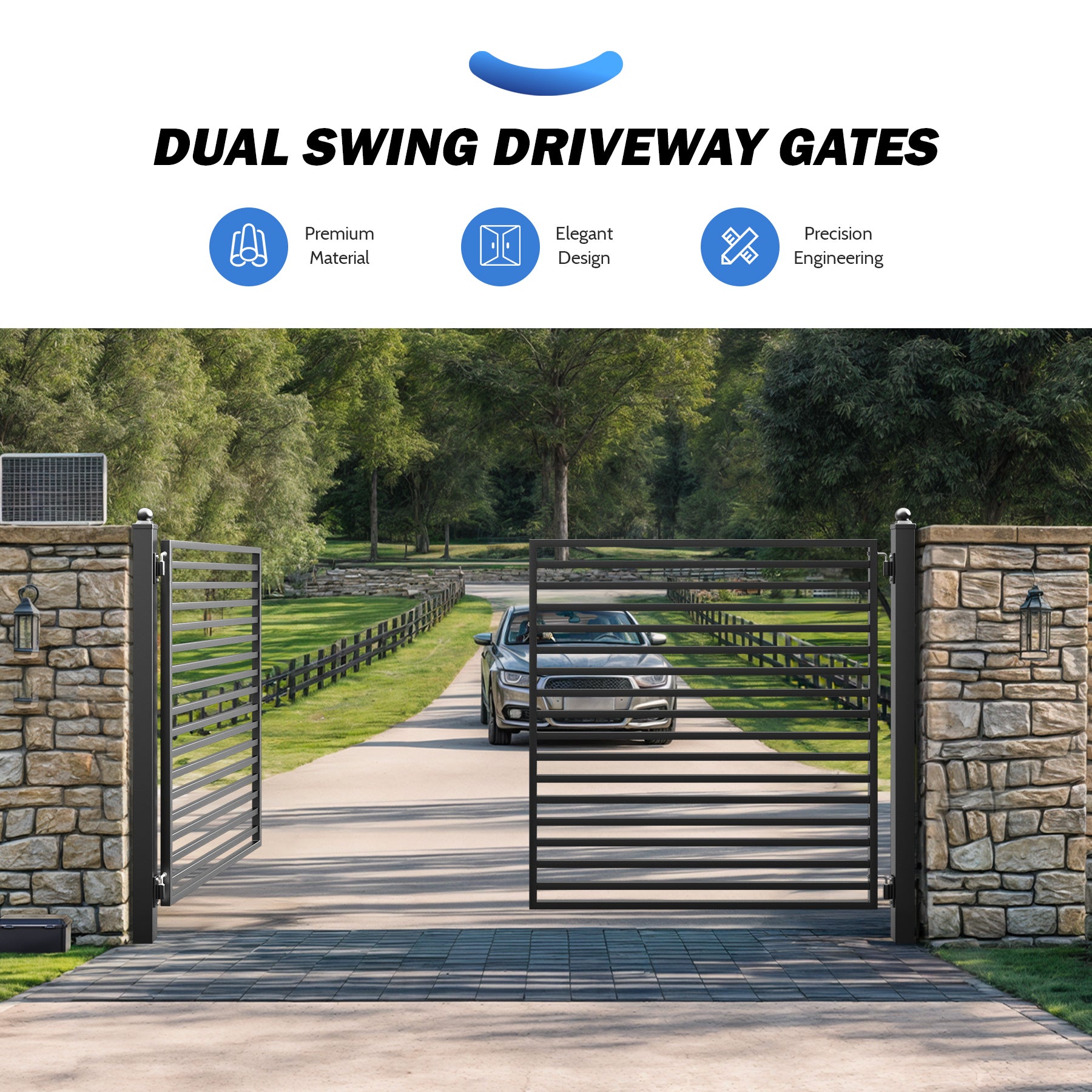 ZUMI Brooklyn Style Dual Swing Driveway Gates
