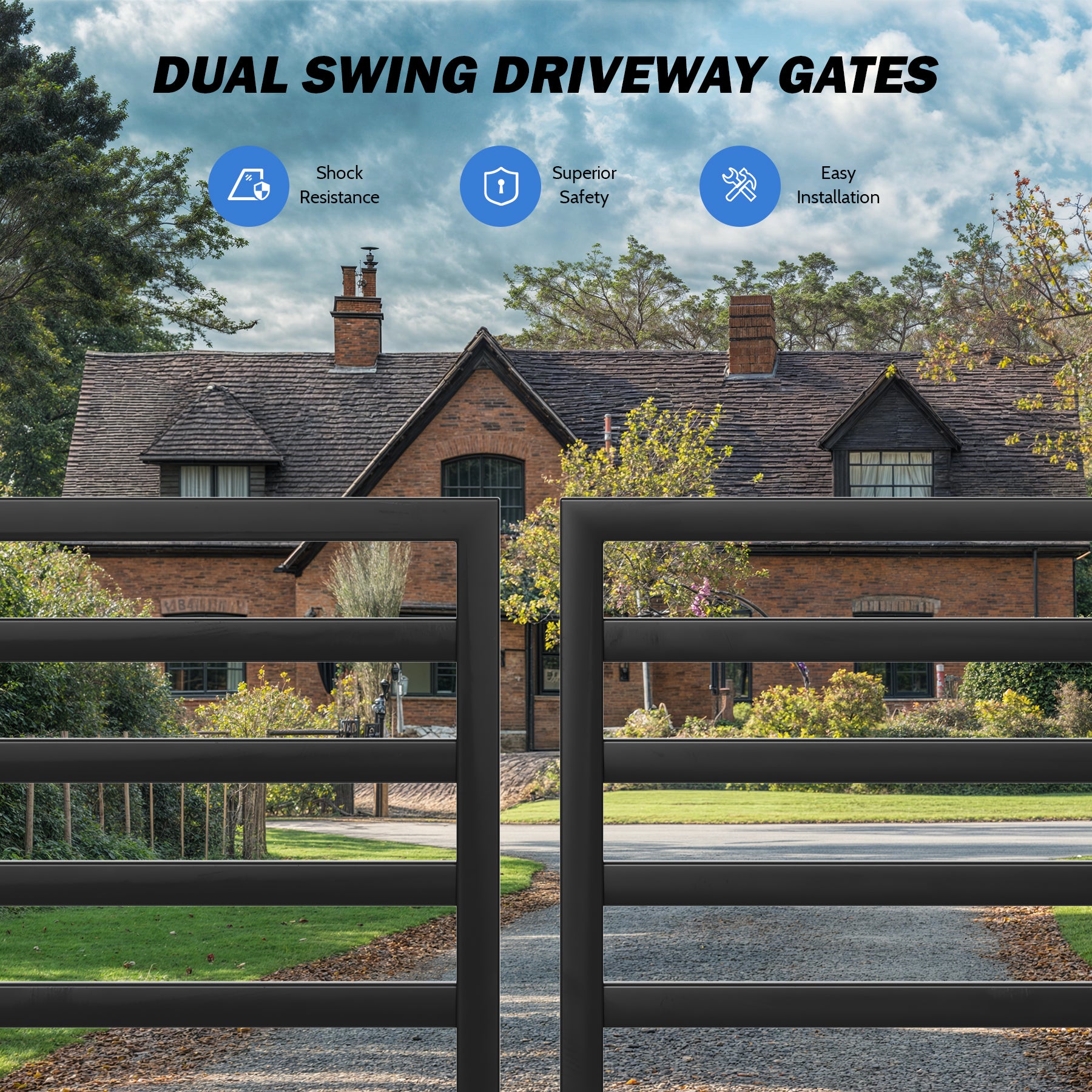 ZUMI Brooklyn Style Dual Swing Driveway Gates