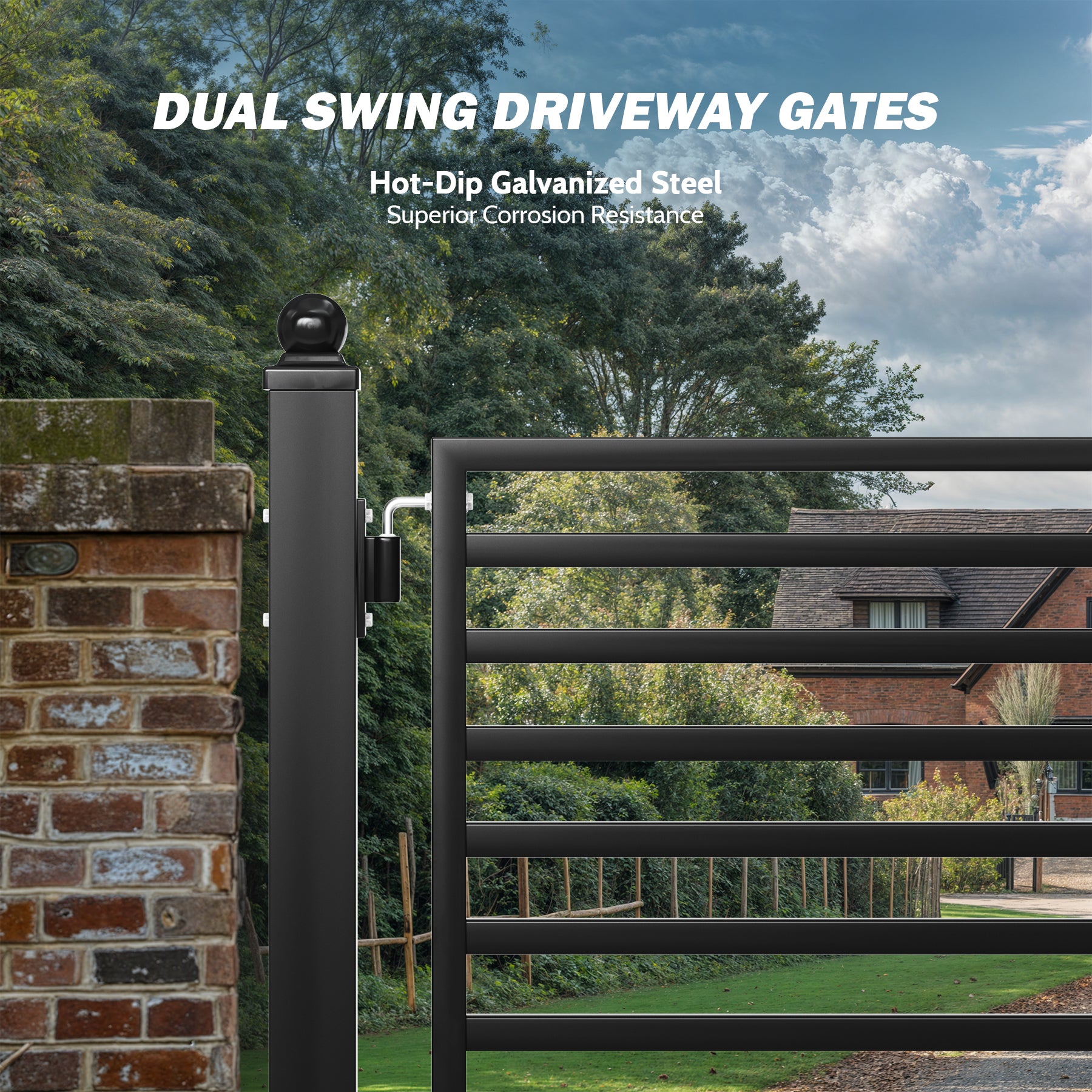 ZUMI Brooklyn Style Dual Swing Driveway Gates