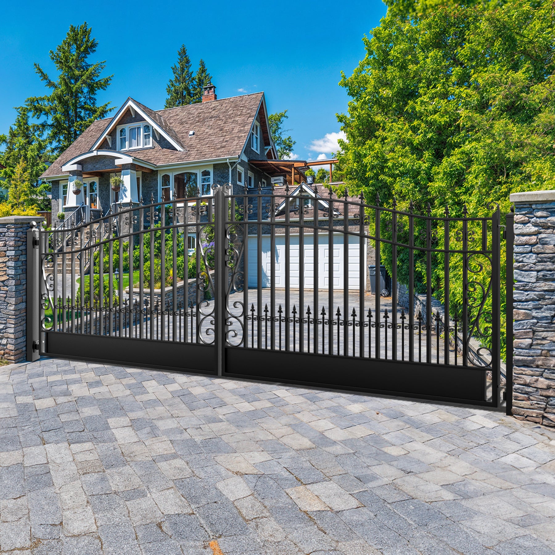 ZUMI Greenwich Style Dual Swing Driveway Gates