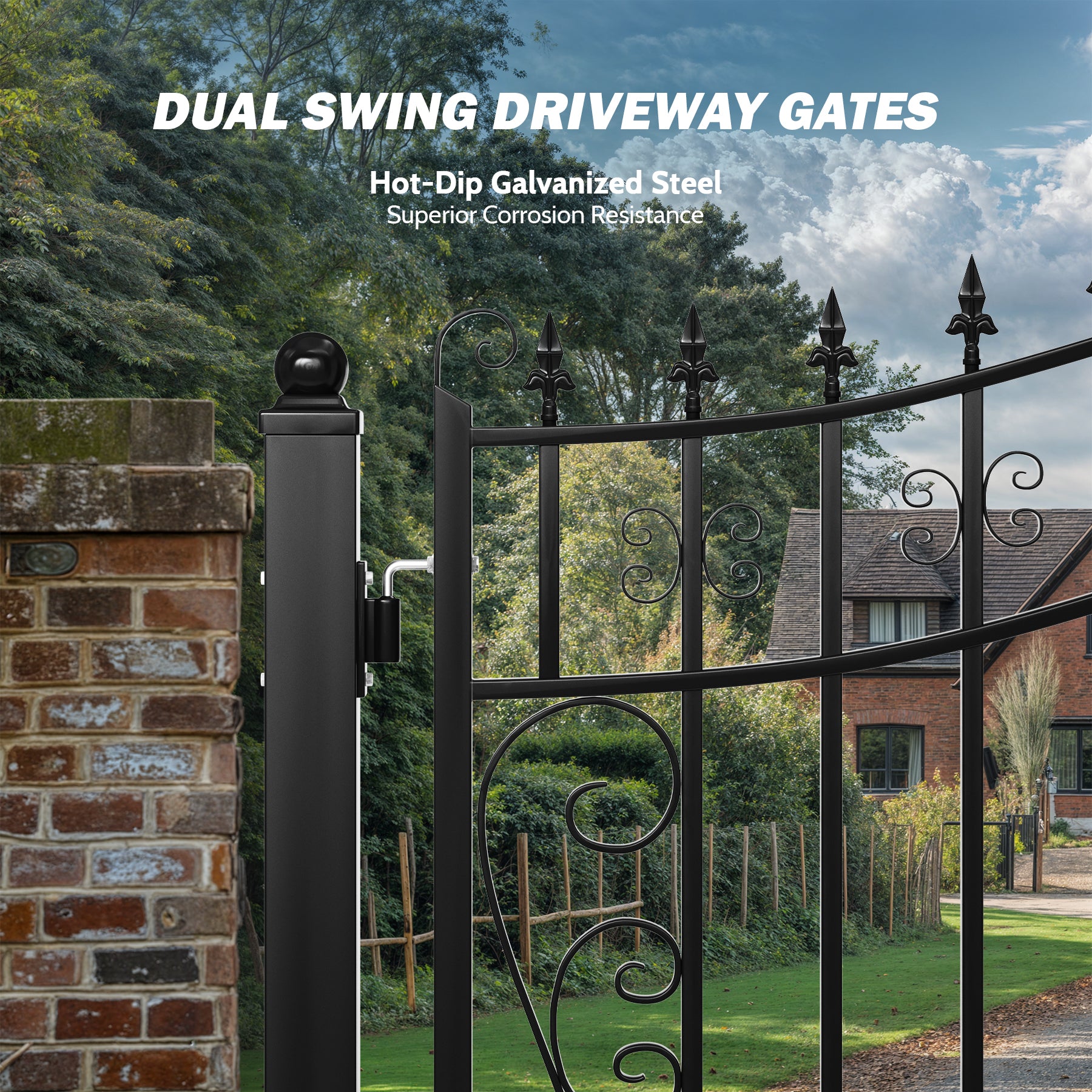 ZUMI Greenwich Style Dual Swing Driveway Gates
