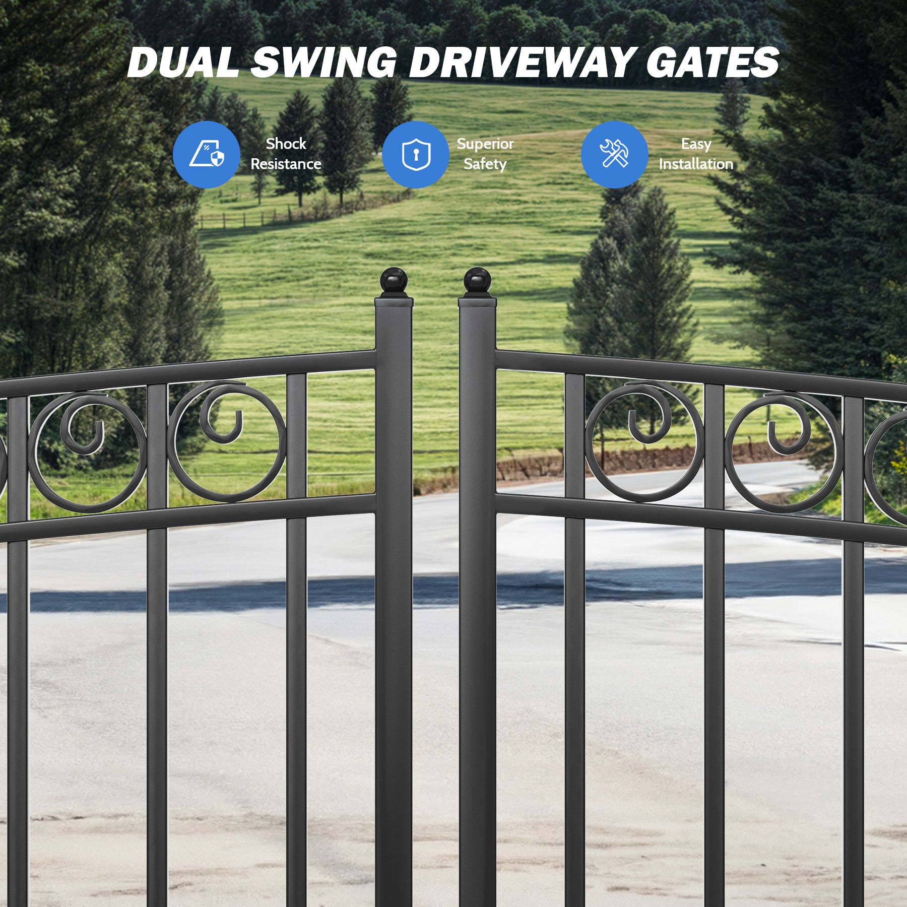 ZUMI Opera Style Dual Swing Driveway Gates
