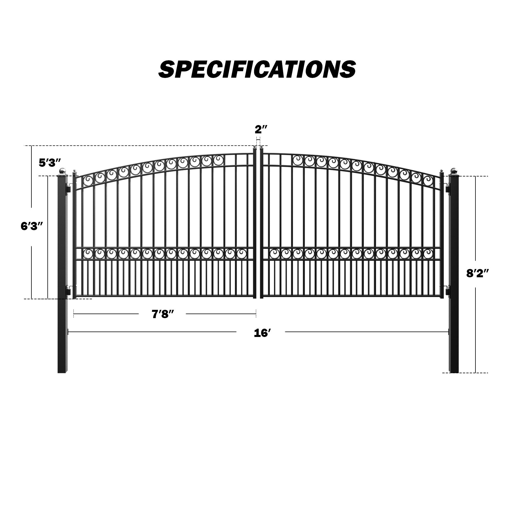 ZUMI Opera Style Dual Swing Driveway Gates